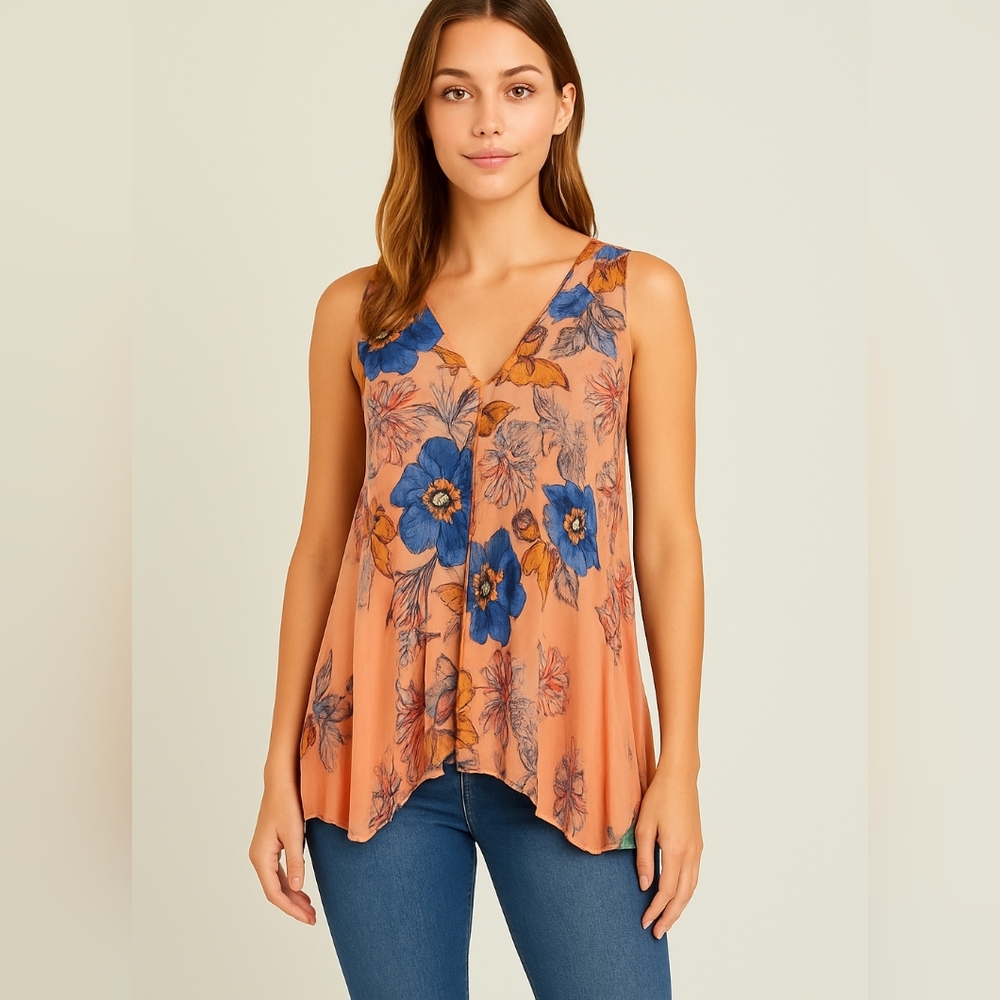 Free People v neck rayon tunic size Medium